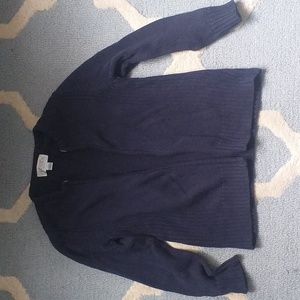 🗽 Casual Corner Annex Solid Navy Zippered Cardigan